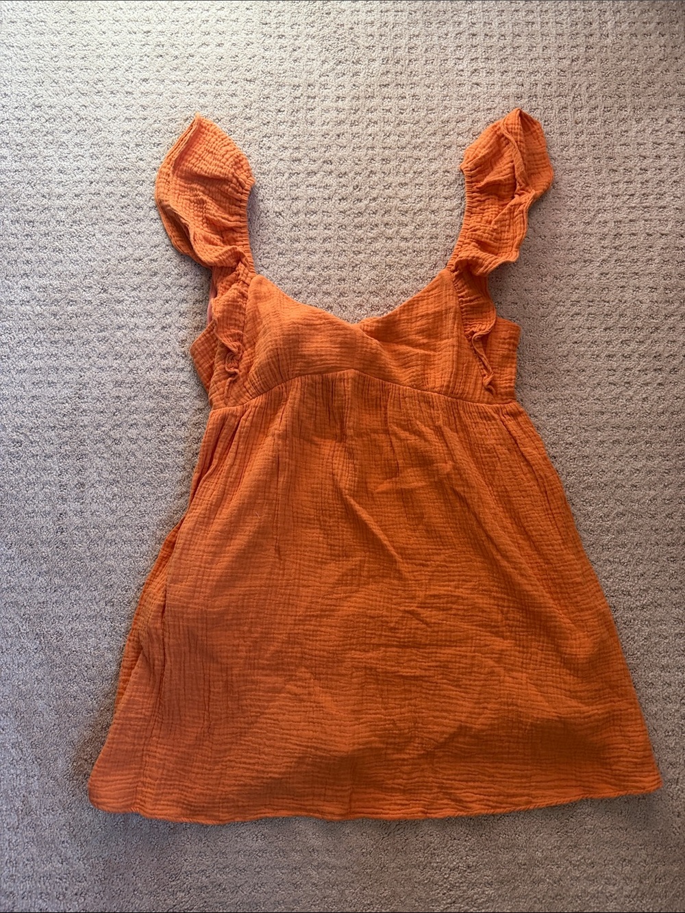 Altar’d State Women’s Orange Ruffle Strap Dress - Size Medium